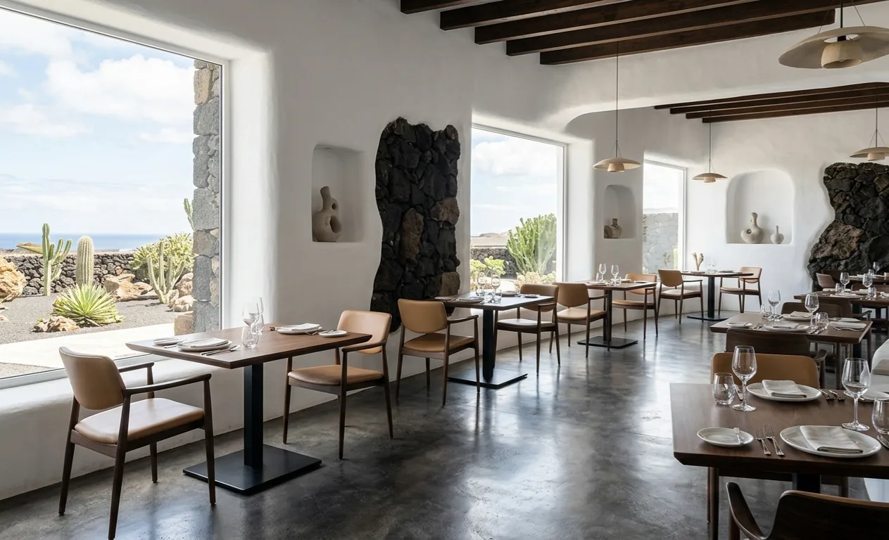 Sala de Isla 103 con vistas al jardín de cactus y el océano